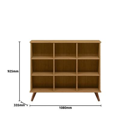 Imagem de Estante de Livros Retrô 108CMX93CM Baixa 6 Nichos Toq Marrom/Freijo