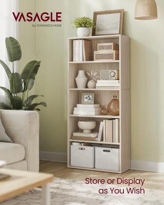 Imagem de Estante de livros VASAGLE Custos Collection 5-Tier Natural Beige