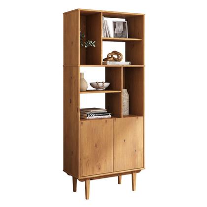 Imagem de Estante de Madeira Alta 6 Nichos 2 Portas Freijó Simona