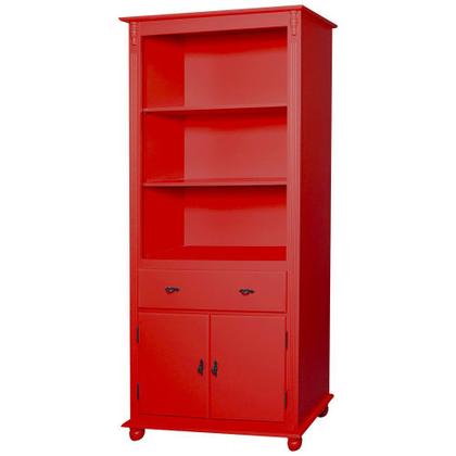 Imagem de Estante de Madeira Antique com 2 Prateleiras 2 Portas e 1 Gaveta - 204