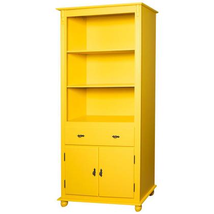 Imagem de Estante de Madeira Antique com 2 Prateleiras 2 Portas e 1 Gaveta - 204