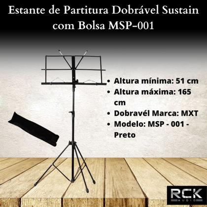 Imagem de Estante de Partitura Dobrável Sustain com Bolsa MSP-001