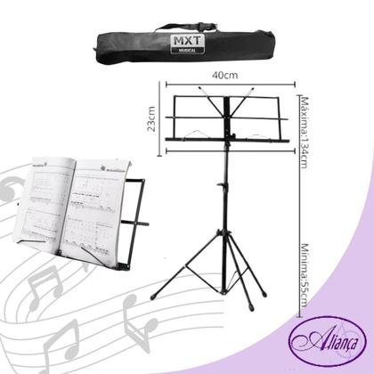 Imagem de  Estante de Partitura MXT MSP001 Dobrável Preta com Bolsa