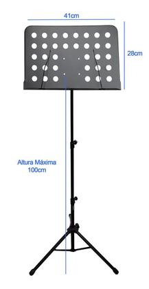 Imagem de Estante De Partitura Retrátil Ajustável Aço Reforçada Klx