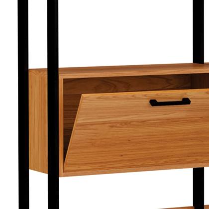 Imagem de Estante Dijon 1 PT 2 GV Freijó e Preta 145 cm