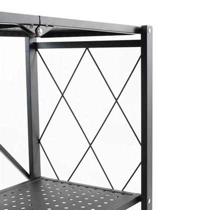 Imagem de Estante Dobrável c 3 Prateleiras e Rodizios Banheiro Cozinha