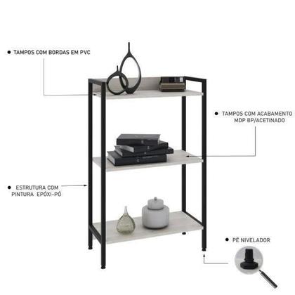 Imagem de Estante Dynamica Industrial 60 cm - Preto/Snow