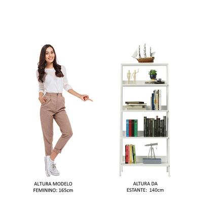 Estante Escada para Livros com 4 Prateleiras Madesa Imagem de Estante Escada para Livros com 4 Prateleiras Madesa
