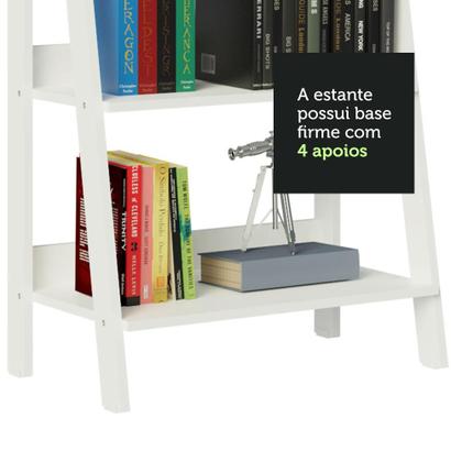 Estante Escada para Livros com 4 Prateleiras Madesa Imagem de Estante Escada para Livros com 4 Prateleiras Madesa