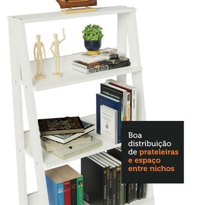 Estante Escada para Livros com 4 Prateleiras Madesa Imagem de Estante Escada para Livros com 4 Prateleiras Madesa