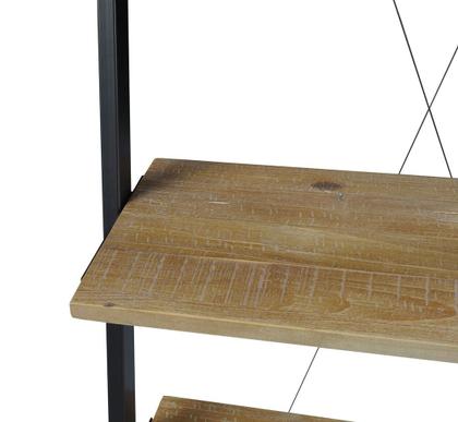 Imagem de Estante Escada Queens cor Driftwood Estrutura em Aco Grafite 184cm - 64105