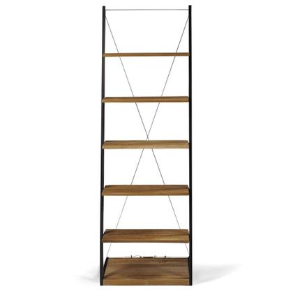 Imagem de Estante Escada Queens cor Driftwood Estrutura em Aco Grafite 184cm - 64105