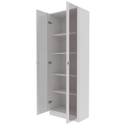 Imagem de Estante Escritório Home Office 2 Portas De Vidro 4 Prateleiras Cannes 171x59 T01 Branco - Lyam Decor