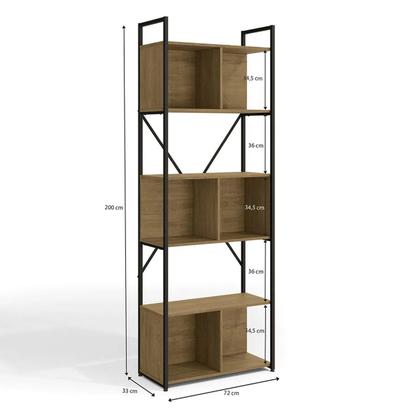 Imagem de Estante Estilo Industrial Metal E Madeira Organizador 200x72cm