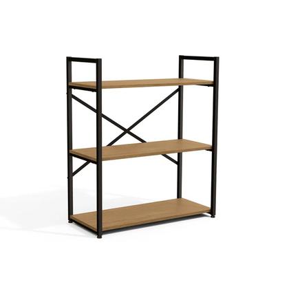 Imagem de Estante Estilo Industrial Metal E Madeira Organizador Baixa 85x72cm