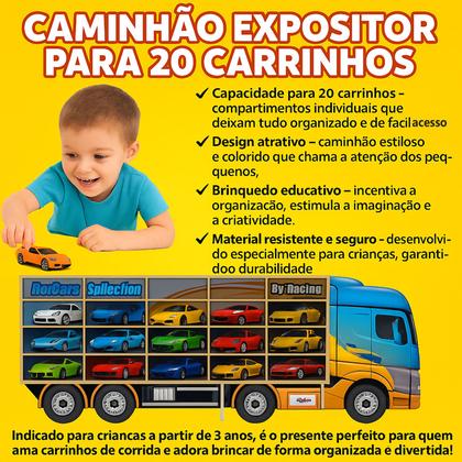 Imagem de Estante Expositor Carrinho Menino Caminhao 20 Divisorias Mdf