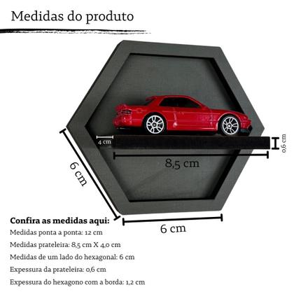 Imagem de Estante Expositor Porta Carrinhos MDF Display Miniaturas 1:64 Organizador Parede Decoração Coleção Cores:BrancaQuantida