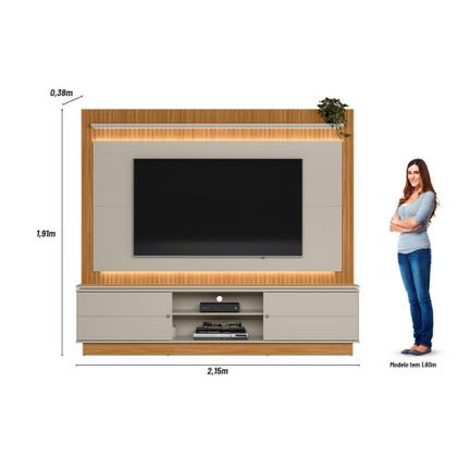 Imagem de Estante Home 215cm para TV com Fita LED Guararapes Linea Brasil
