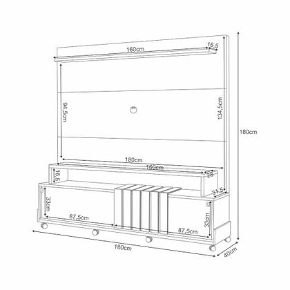 Imagem de Estante Home HB Bold Para TV Até 65" MDP/MDF 180x180x40cm