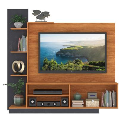 Imagem de Estante Home para Tv 55 Polegadas com Nichos 2 Portas Havana