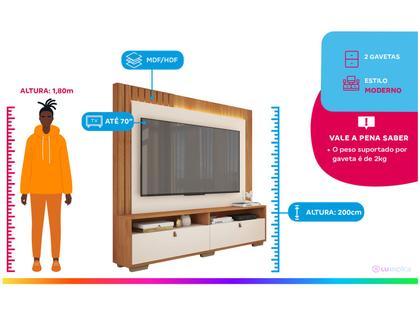 Imagem de Estante Home para TV 70" 2 Portas Caemmun Fox 2.0