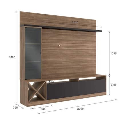 Imagem de Estante Home Para TV até 60 Polegadas 1 Porta de Vidro Veneza