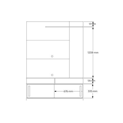 Imagem de Estante Home para TV até 60 Polegadas 2 Portas Correr Prateleira e Rodízio Chicago Tauari/ Off White - Lukaliam