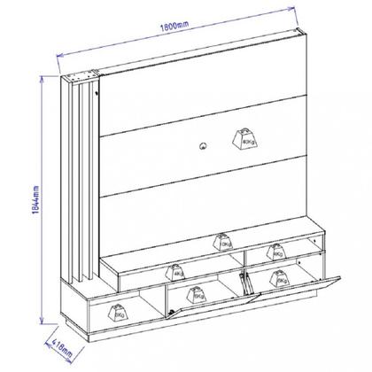 Imagem de Estante Home para TV até 65 Polegadas 2 Portas Led Humaitá Colibri