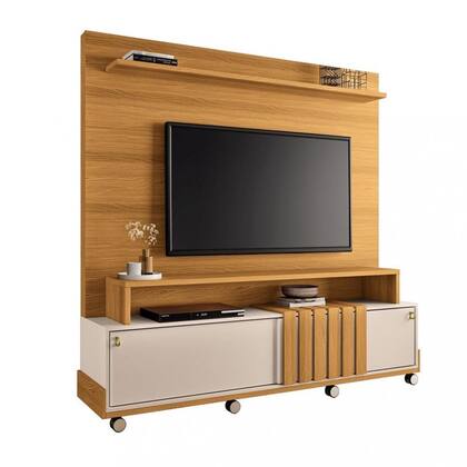 Imagem de Estante Home para TV até 65 Polegadas 2 Portas Ripado com Rodízios Bold HB Móveis