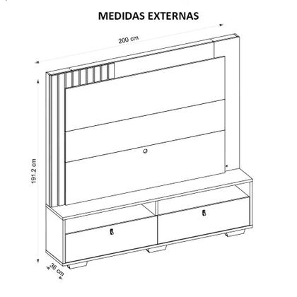 Imagem de Estante Home Para TV até 70 Polegadas Cinza Lar Caemmun