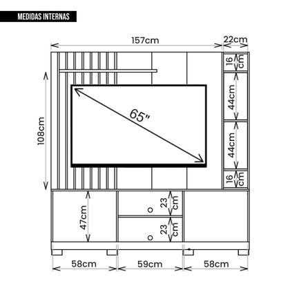 Imagem de Estante Home Para TV até 70 Polegadas Cinza Space Caemmun
