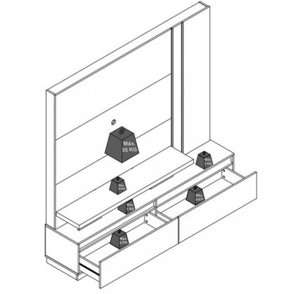 Imagem de Estante home para TV até 75 Polegadas 2 Gavetas com Pes New Madetec