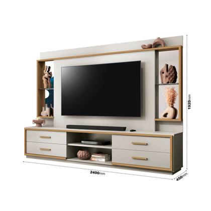 Imagem de Estante Home para TV até 75 Polegadas com Espelho 4 Gavetas Leni