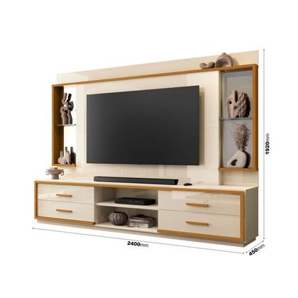 Imagem de Estante Home para TV até 75 Polegadas com Espelho 4 Gavetas Leni