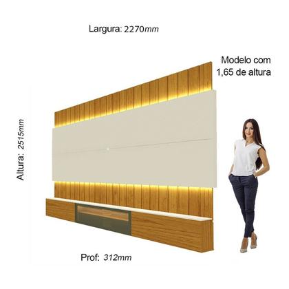 Imagem de Estante Home para Tv até 90 Polegadas com Led 230cm Soberano Reflecta 100% MDF