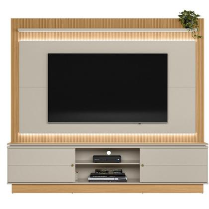 Imagem de Estante Home Ripada para TV até 75 Polegadas com LED 2 Portas de Correr Guararapes Linea Brasil