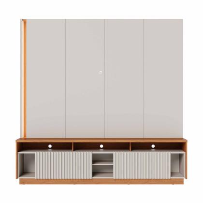 Imagem de Estante Home Ripada para TV até 75 Polegadas com LED 2 Portas de Correr Jordão Colibri