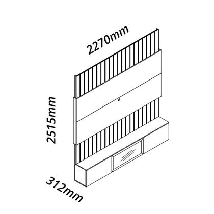 Imagem de Estante Home Ripada para TV até 85 Polegadas com LED Reflecta 3 Portas em MDF Soberano Gelius