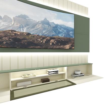 Imagem de Estante Home Ripada para TV até 85 Polegadas com LED Reflecta 3 Portas em MDF Soberano Gelius