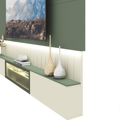 Imagem de Estante Home Ripada para TV até 85 Polegadas com LED Reflecta 3 Portas em MDF Soberano Gelius