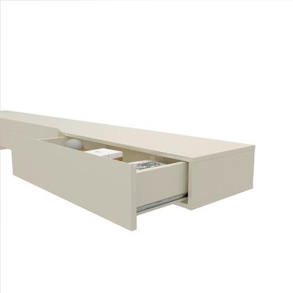 Imagem de Estante Home Ripada para TV até 90 Polegadas com LED 3 Gavetas Nobre Clean 100% MDF