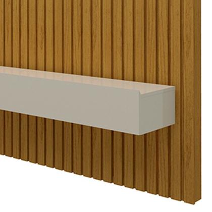 Imagem de Estante Home Ripada para TV até 90 Polegadas com LED 3 Gavetas Nobre Clean 100% MDF