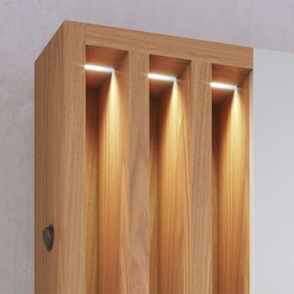 Imagem de Estante Home Sala de Estar 180cm Filipina Led Off White/Freijó G73 - Gran Belo