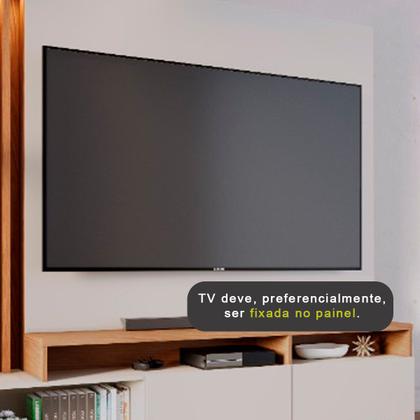 Estante Home Teather Para Tv 2 Portas 1,80m Off White/Matte/Freijo - Alpoim Imagem de Estante Home Teather Para Tv 2 Portas 1,80m Off White/Matte/Freijo