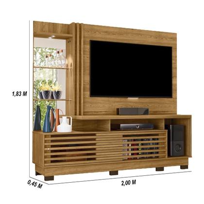 Imagem de Estante Home Theater 2 Portas Com Espelho LED Frizz Plus