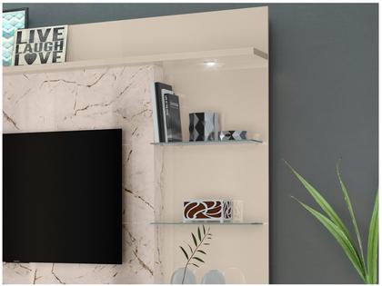 Imagem de Estante Home Theater Alan Com Rodízios Calacata Off White - Madetec