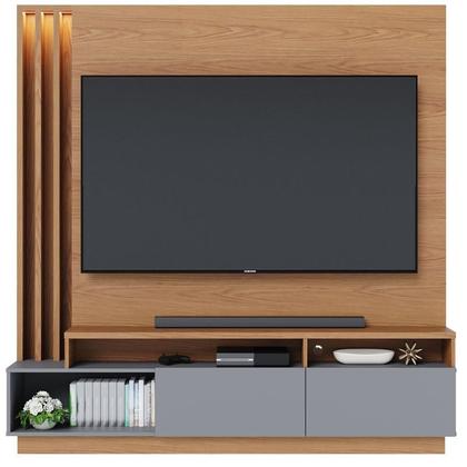 Imagem de Estante Home Theater Ambiente Humaita Freijó Cinza Acetinado - Colibri