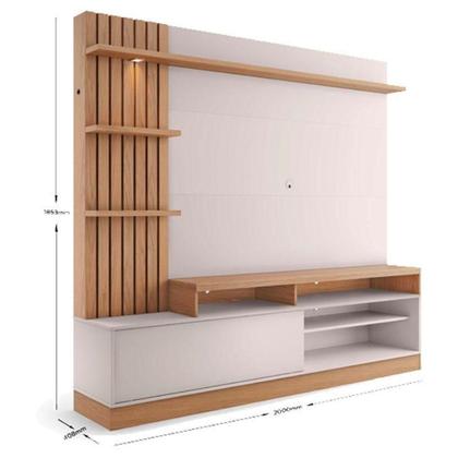 Imagem de Estante Home Theater Ambiente Maceió Freijó Off White  Colibri