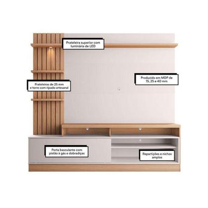 Imagem de Estante Home Theater Ambiente Maceió Freijó Off White  Colibri