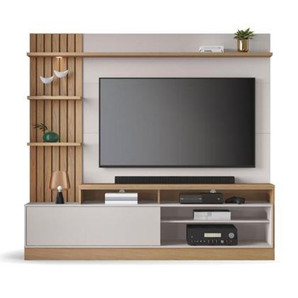 Imagem de Estante Home Theater Ambiente Maceió Freijó Off White  Colibri